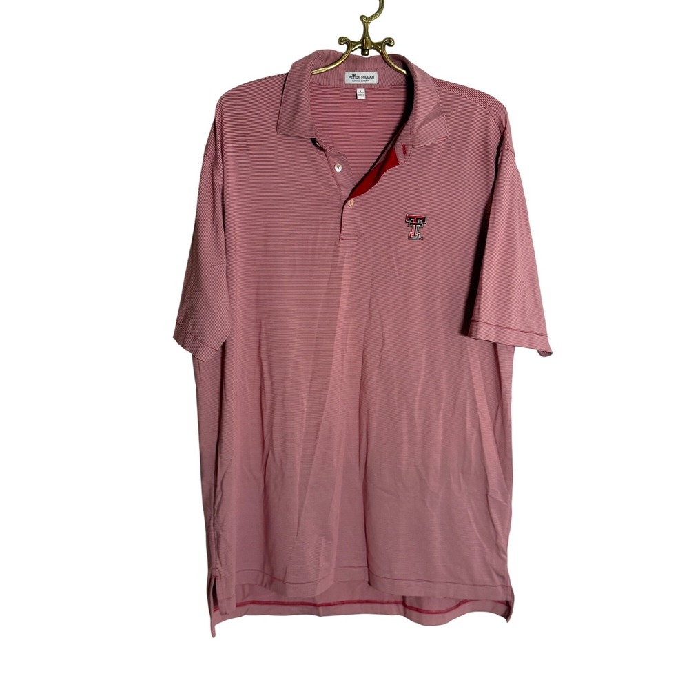 Peter Millar Texas Tech Red Raiders Polo Shirt Mens Large Red Summer Comfort